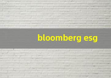 bloomberg esg